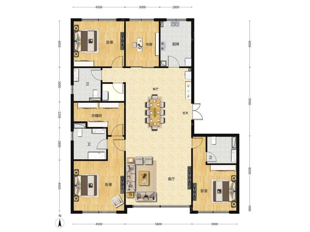 融创壹号院建面261户型图