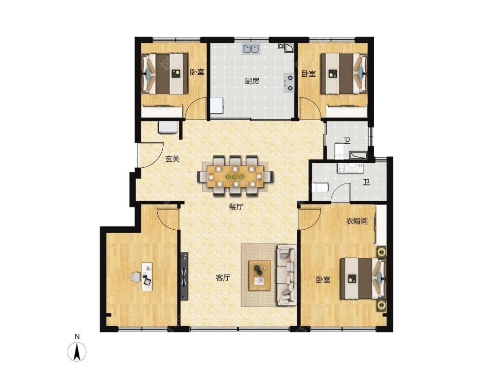 北京隅海岄建面145户型图