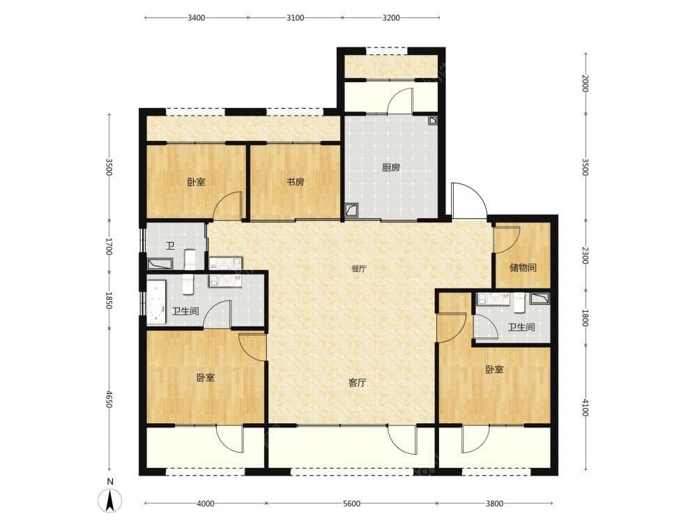 中海·萬吉玖序建面172户型图