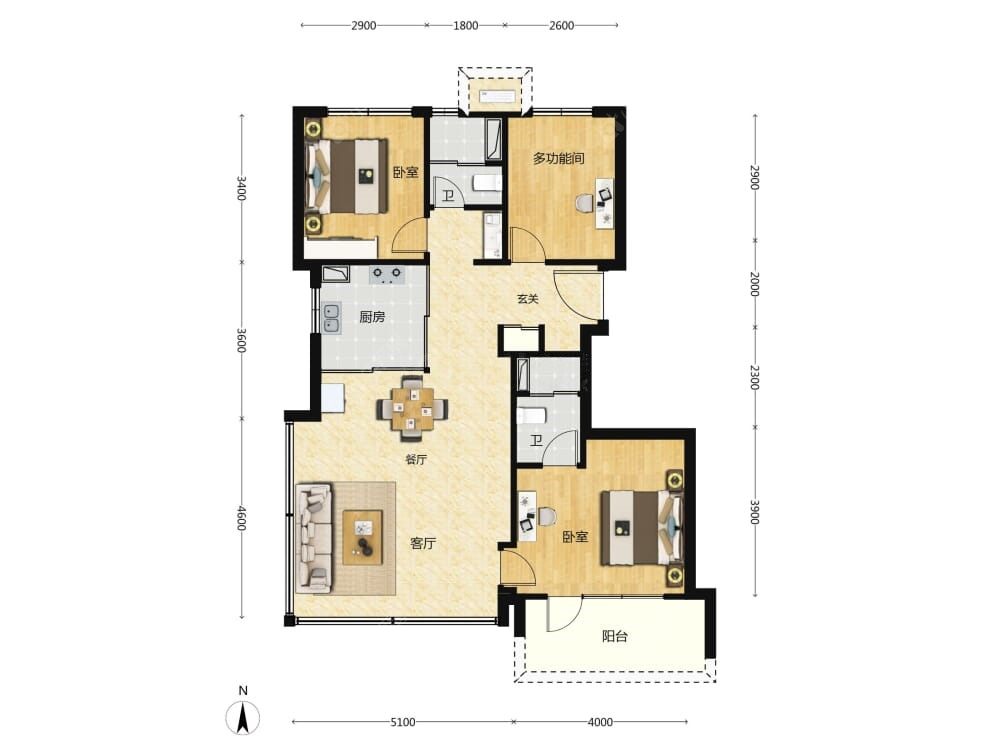 壹品兴创·元启建面111户型图