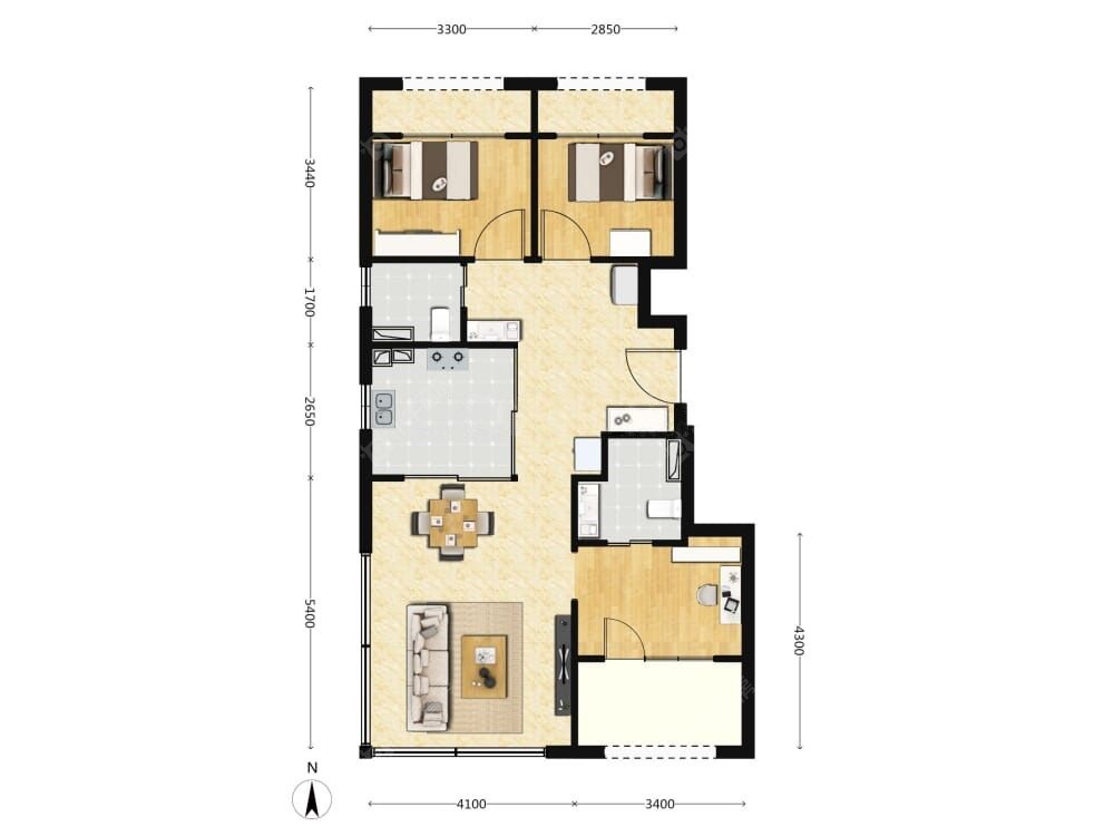 北京招商序建面91户型图