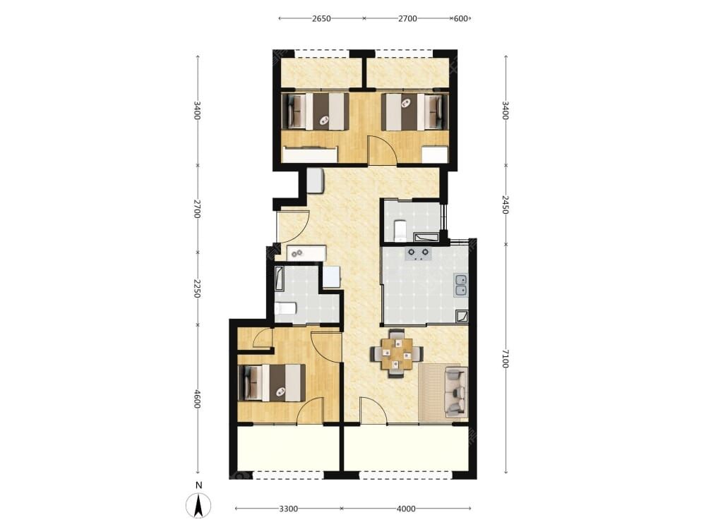 朝棠揽阅建面86户型图