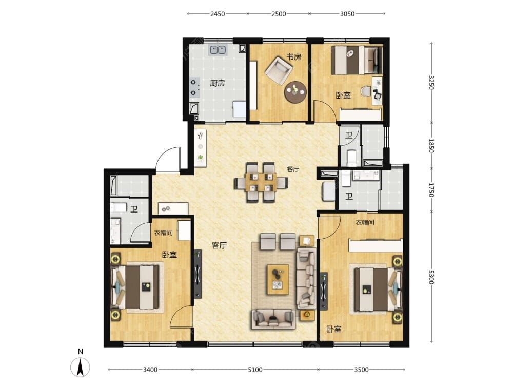 颐海澐颂建面148户型图