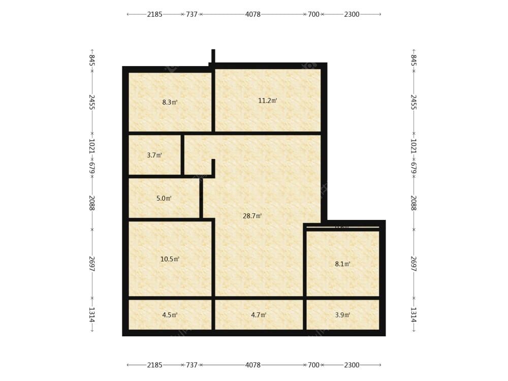 建发金茂·观宸建面111户型图
