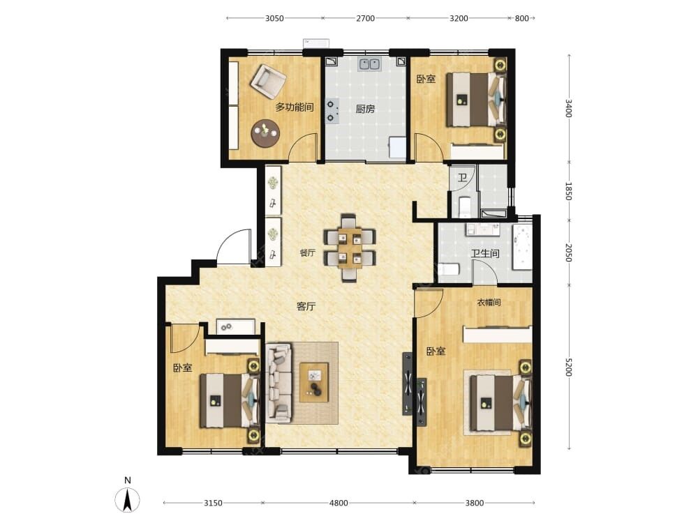 璟上兰园建面152户型图