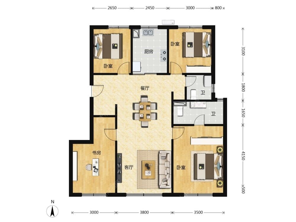 中海富华里建面120户型图