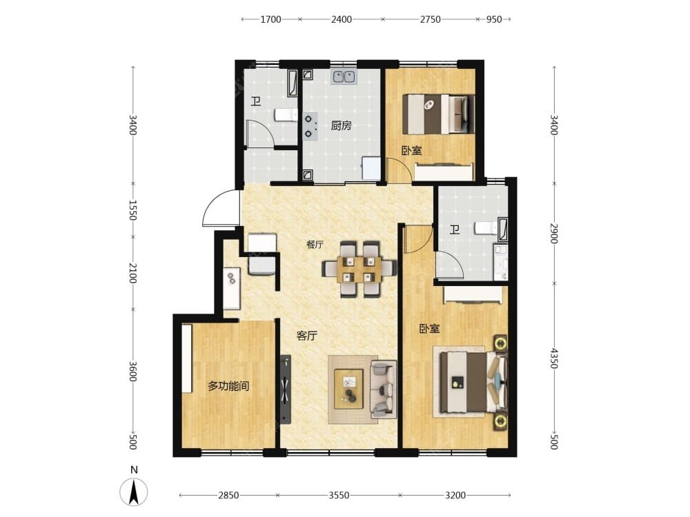 越秀·星樾建面108户型图