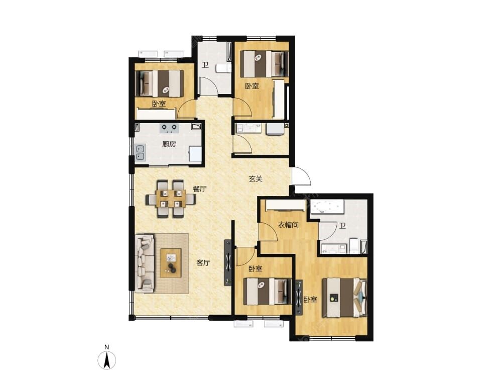 长安悦玺建面173户型图