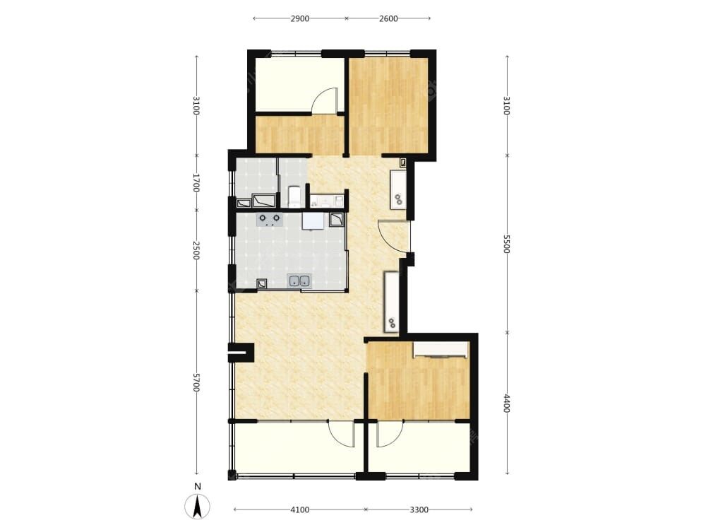 中海瑞文里建面90户型图