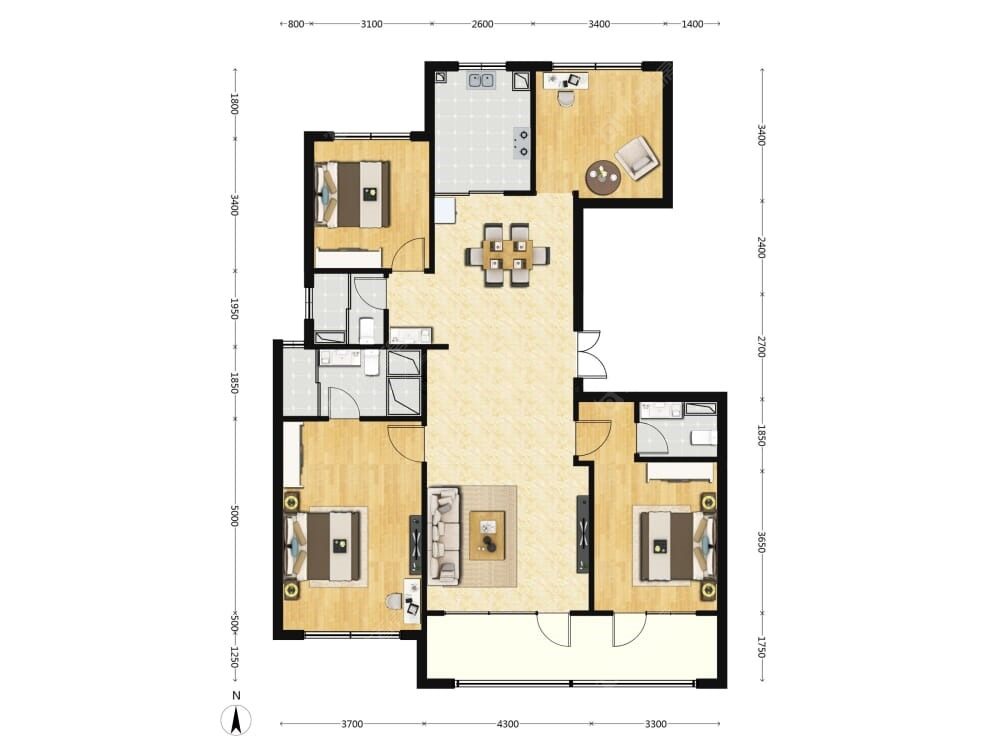 兴创沐春墅建面163户型图