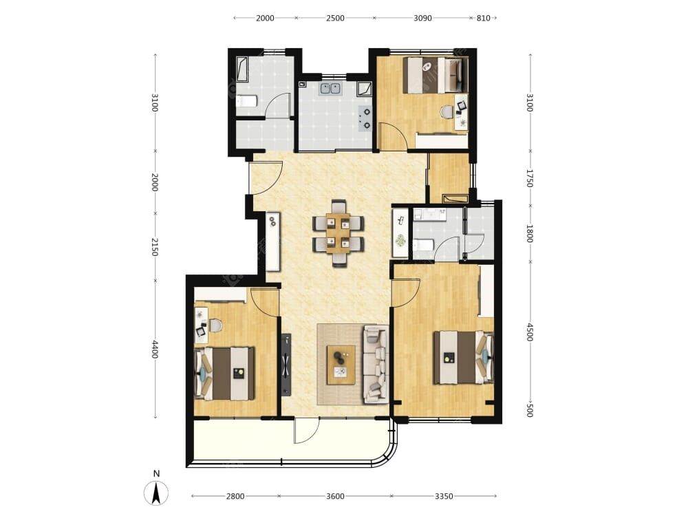 北京隅东序建面127户型图