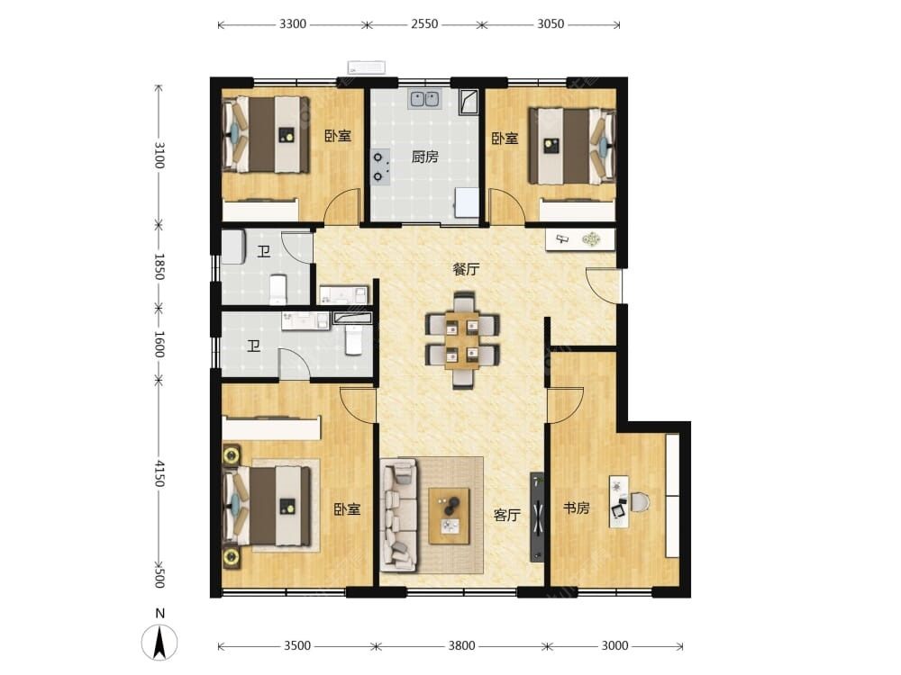 中海富华里建面125户型图