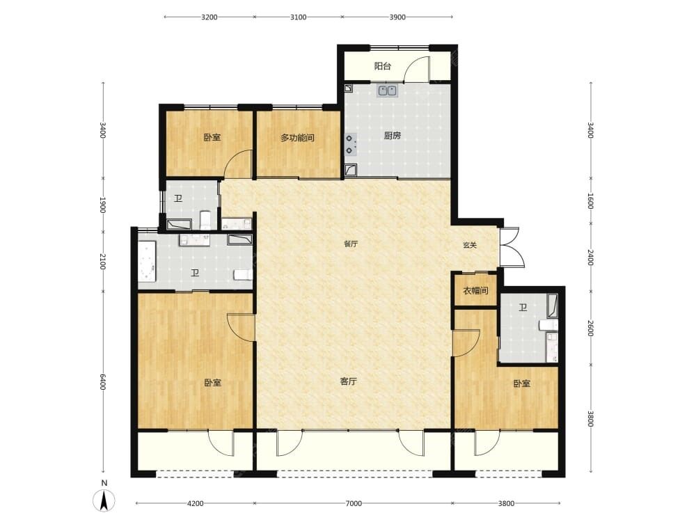 中海·萬吉玖序建面215户型图