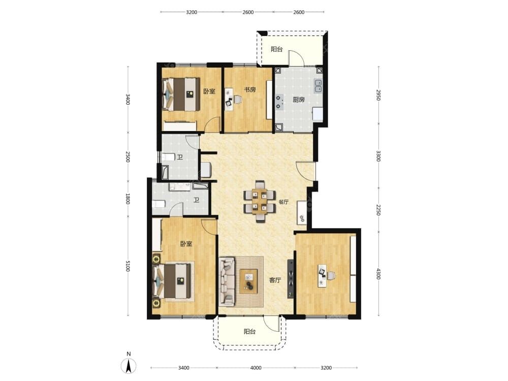 中海长安源境建面145户型图