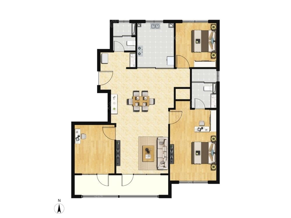兴创沐春墅建面129户型图