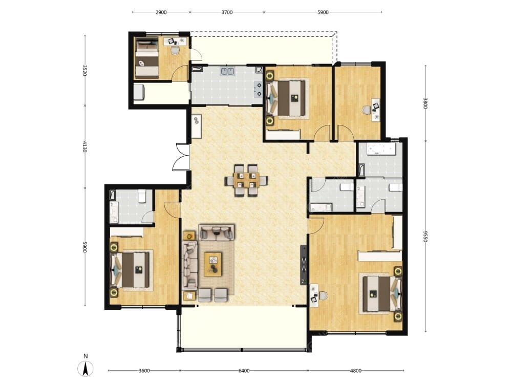 御林湾建面213户型图