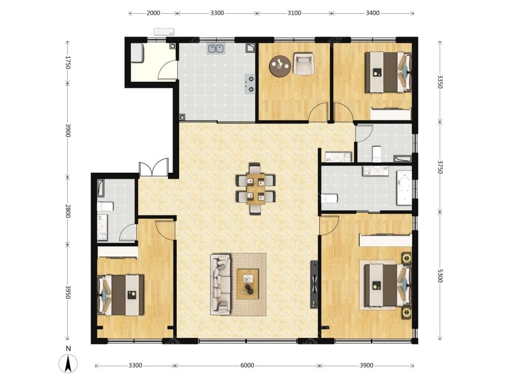 北京城建·望京国誉府建面180户型图