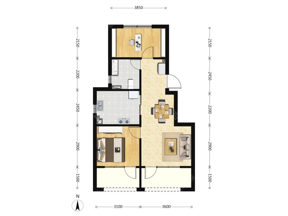 中建璞园建面74户型图