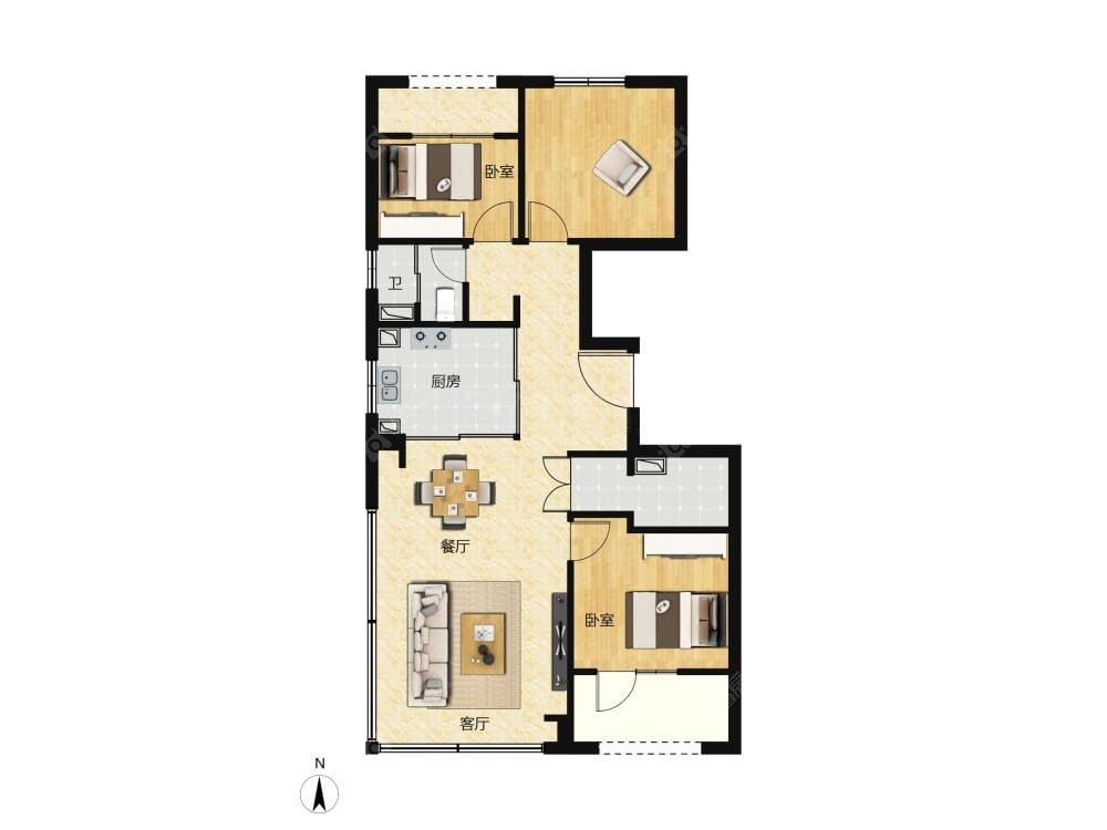 嘉棠璟樾建面99户型图