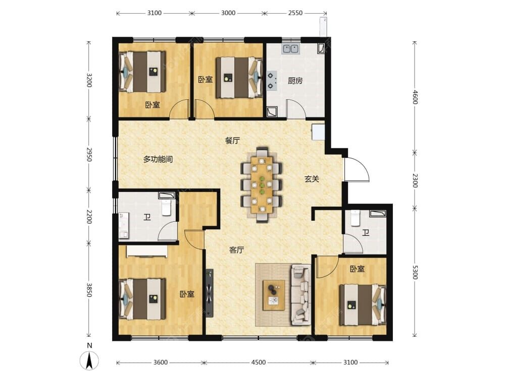 朝阳壹号建面170户型图