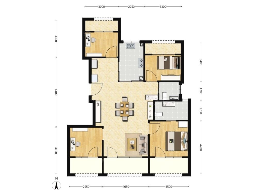 朝棠揽阅建面124户型图