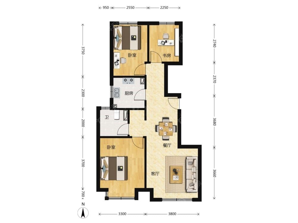 建邦·顺颐府建面89户型图
