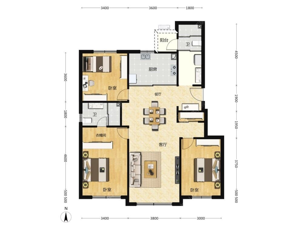 中海寰宇天下|天镜建面123户型图