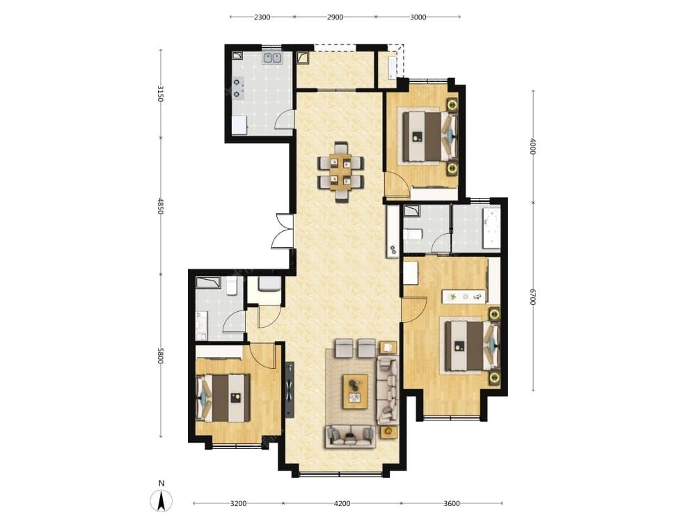 御林湾建面140户型图